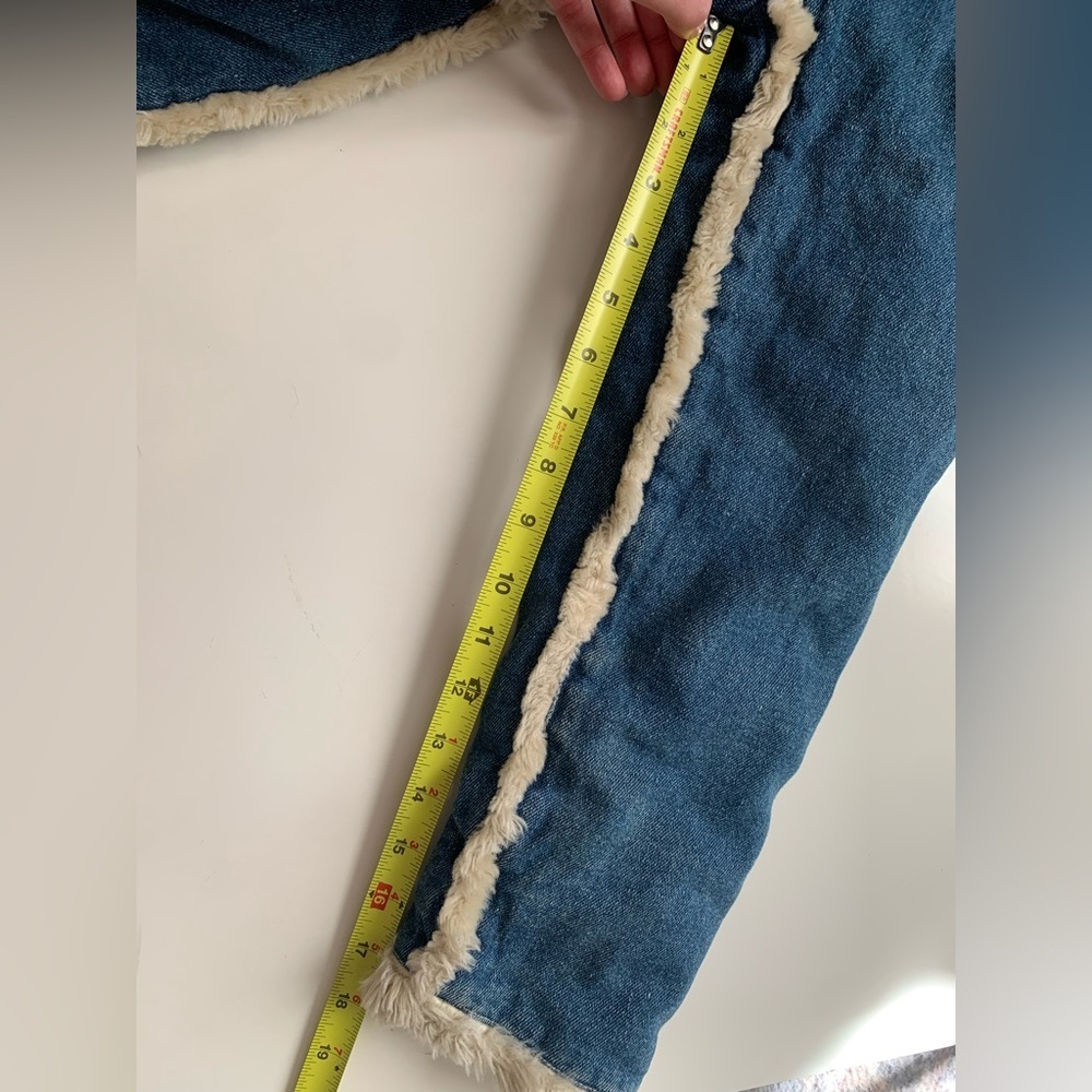 Big Chill Blue Denim vintage Jacket with Cream Faux Fur - Picture 11 of 13